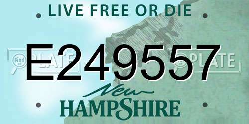 E249557 New Hampshire License Plate