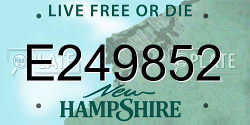 E249852 New Hampshire License Plate