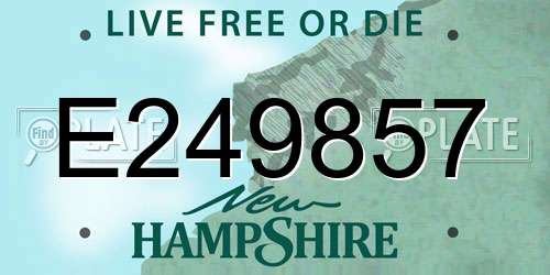 E249857 New Hampshire License Plate