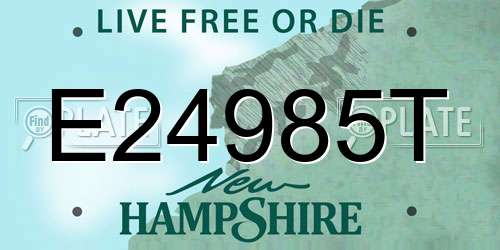 E24985T New Hampshire License Plate