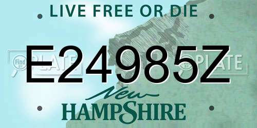 E24985Z New Hampshire License Plate