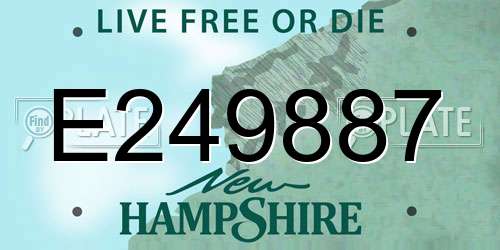 E249887 New Hampshire License Plate
