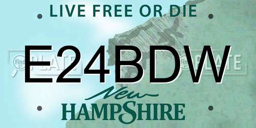 E24BDW New Hampshire License Plate