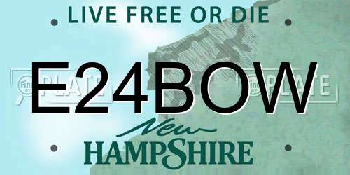 E24BOW New Hampshire License Plate