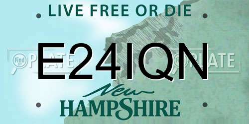 E24IQN New Hampshire License Plate