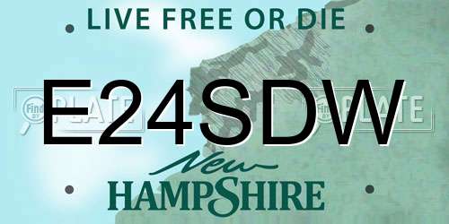 E24SDW New Hampshire License Plate