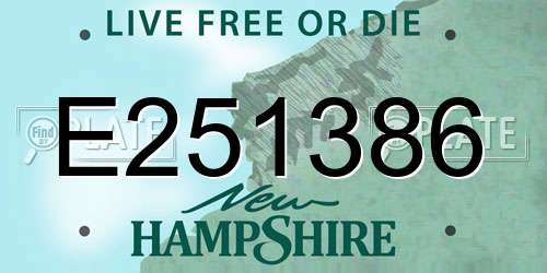 E251386 New Hampshire License Plate