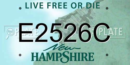 E2526C New Hampshire License Plate