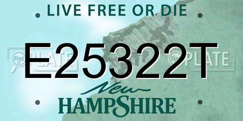 E25322T New Hampshire License Plate