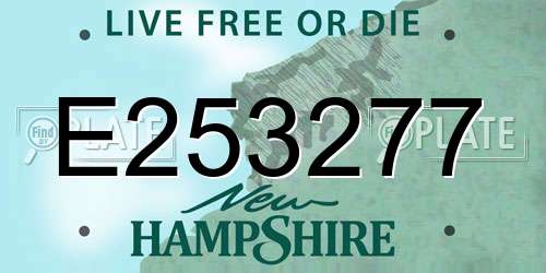 E253277 New Hampshire License Plate