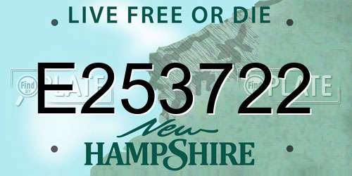 E253722 New Hampshire License Plate