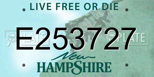 E253727 New Hampshire License Plate