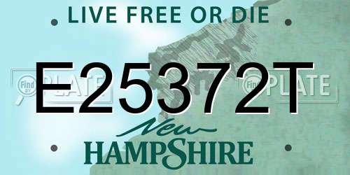 E25372T New Hampshire License Plate