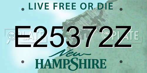 E25372Z New Hampshire License Plate