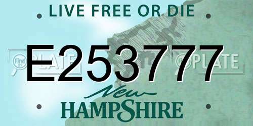 E253777 New Hampshire License Plate