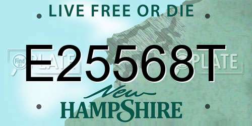 E25568T New Hampshire License Plate