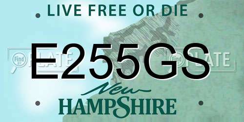 E255GS New Hampshire License Plate
