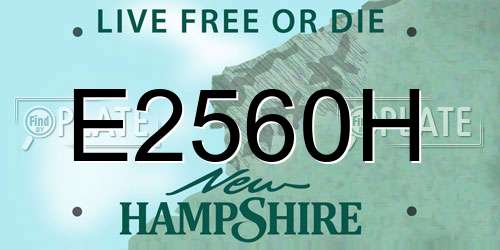 E2560H New Hampshire License Plate