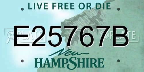 E25767B New Hampshire License Plate