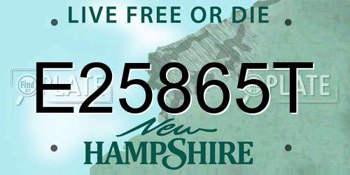 E25865T New Hampshire License Plate