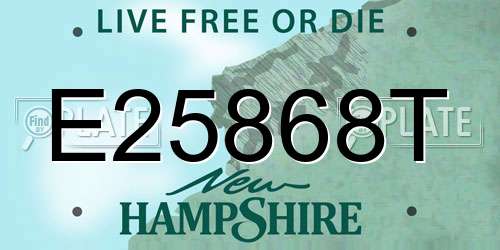 E25868T New Hampshire License Plate