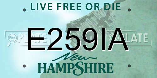 E259IA New Hampshire License Plate