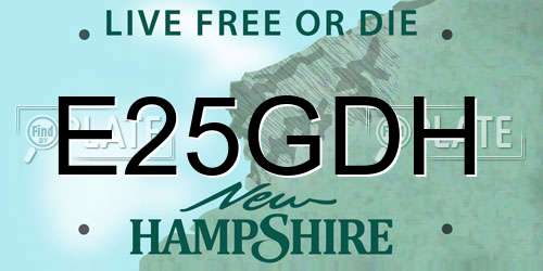 E25GDH New Hampshire License Plate