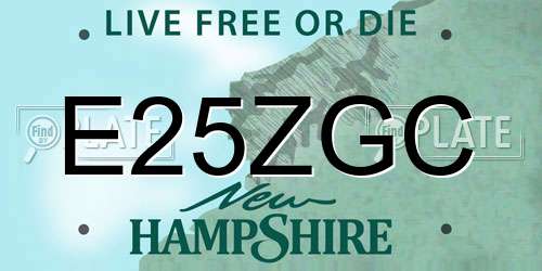 E25ZGC New Hampshire License Plate