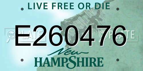 E260476 New Hampshire License Plate