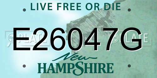 E26047G New Hampshire License Plate