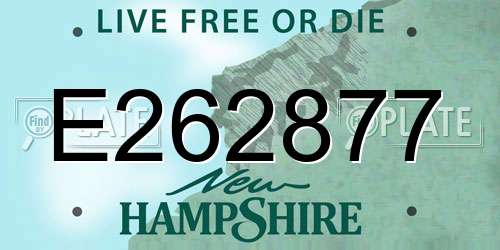 E262877 New Hampshire License Plate