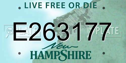 E263177 New Hampshire License Plate