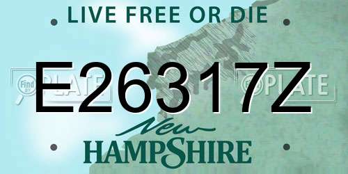 E26317Z New Hampshire License Plate