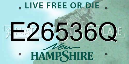 E26536Q New Hampshire License Plate
