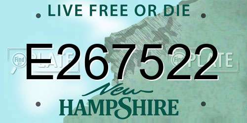 E267522 New Hampshire License Plate
