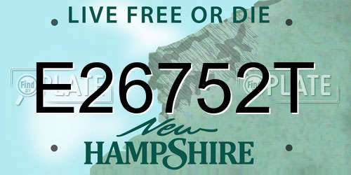 E26752T New Hampshire License Plate