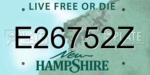 E26752Z New Hampshire License Plate