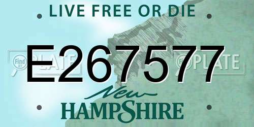 E267577 New Hampshire License Plate