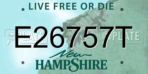 E26757T New Hampshire License Plate