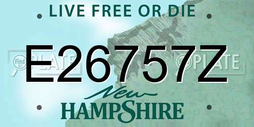 E26757Z New Hampshire License Plate