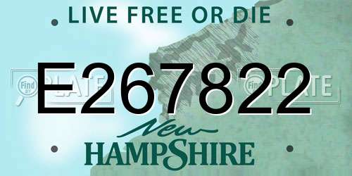 E267822 New Hampshire License Plate