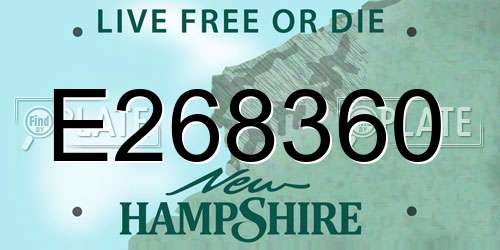 E268360 New Hampshire License Plate