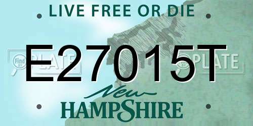 E27015T New Hampshire License Plate