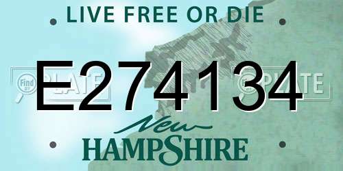 E274134 New Hampshire License Plate