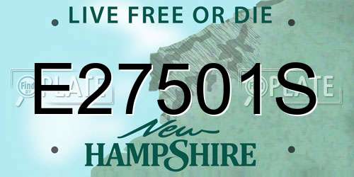 E27501S New Hampshire License Plate