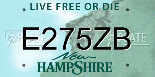 E275ZB New Hampshire License Plate