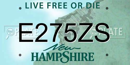 E275ZS New Hampshire License Plate