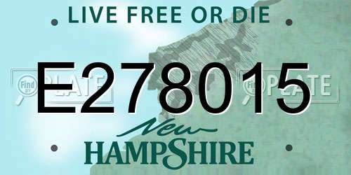 E278015 New Hampshire License Plate