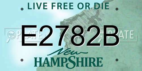 E2782B New Hampshire License Plate