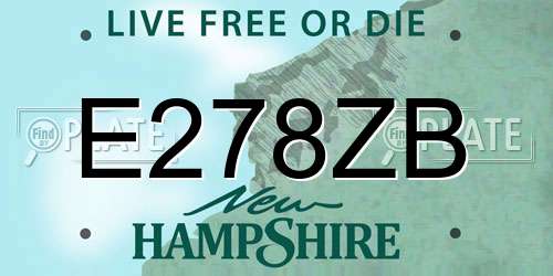E278ZB New Hampshire License Plate
